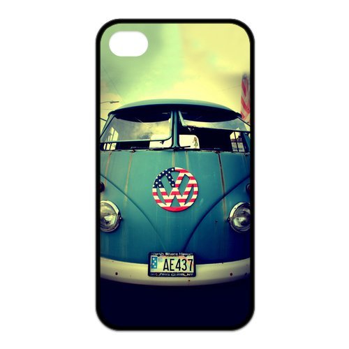 Car Vintage Volkswagen VW Van Bus Cool Unique Apple Iphone 4 4S Durable Hard Plastic Case Cover CustomDIY
