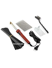 Jounjip   Kit de soldadura de plástico con 20 varillas de plástico y malla negras, 80 W de hierro