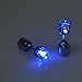 Flammi Stainless Steel Bright Stylish Fashion LED Earrings Glowing Diamond Crown Shaped Ear Studs (Pair, Blue)
