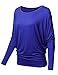 Women's Casual Solid Boat Neck Long Dolman Sleeve Top - Made in USA