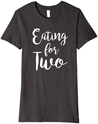 Womens Eating For Two T-Shirt - Cute Mom Shirt Large Dark Heather