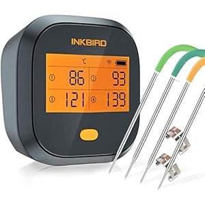 INKBIRD WiFi Vleesthermometer BBQ, IBBQ-4T Magnetische Alarm BBQ Thermometer met 4 Probes, 2000mAh Oplaadbare…