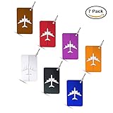 Hibate Metal Luggage Tags Suitcase Bag Labels Baggage Accessories- Set of 7