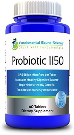 Probiotic 1150 Fundamental Sound Science, for Men & Women Digestive Health and Weight Loss. 100% Money Back Guarantee.