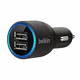 Belkin 2-Port Car Charger, Black (2.1 Amp / 10 Watt Per Port)