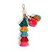 Anove Colorful key rings Tassel Decorations for Handbags Attractive Handmade Personalized Bag Charm Key chain Women Pom Pom (Colorful key rings/tassel decorations-B1)