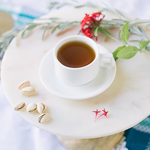 Huji Fine Porcelain 3.2 oz. Espresso Turkish Tea Coffee Cups and Saucers Drinkware Gift Set (4 Cups, 4 Saucers)