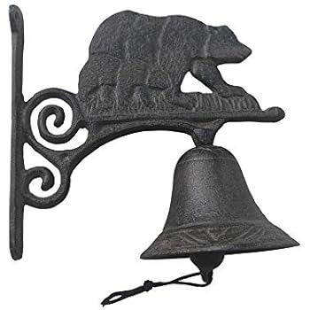 Comfy Hour Cast Iron Wall Decorative Bell - Bear, Brown