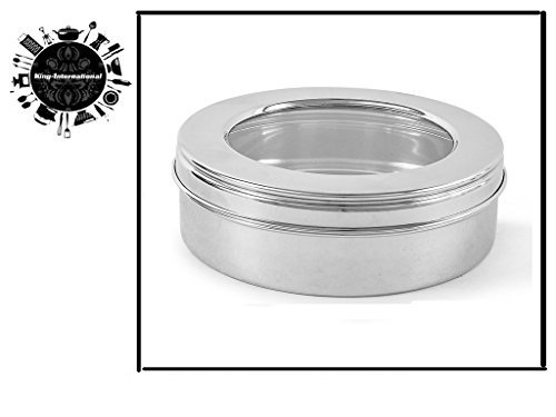 King International Stainless Steel Storage Box, 16 cm, Silver