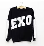 KPOP EXO EXO K M LUHAN TAO SEHUN CHANYEOL KRIS Gayo Daejun Daejeon Sweater SBS Black Gym Suit