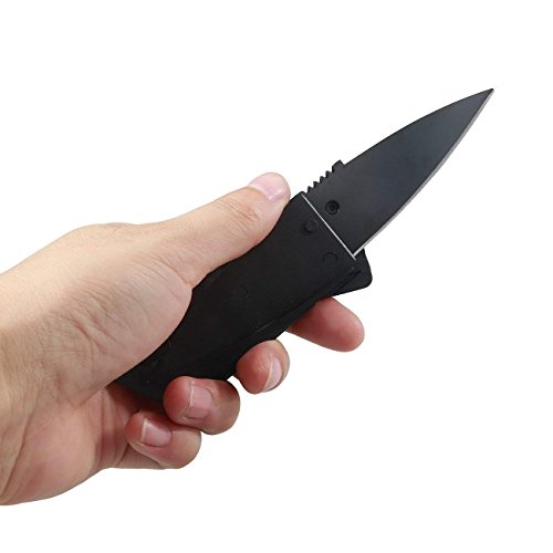 Garberiel 10 Pack Credit Card Knife Multifunction Folding Blade Knives, Black Stainless Steel Blade and Plastic Handle Mini Pocket Knife
