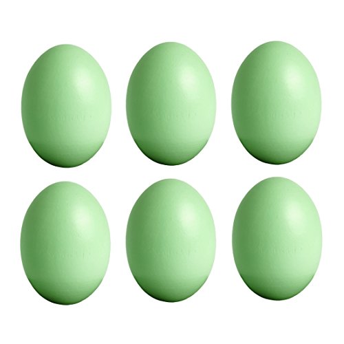 Andux Easter Eggs Wooden Fake Eggs Pack of 6,Children Play Kitchen Game Food Toy Green eggs MZJJD-01