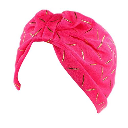 Muslim Women's Cap TOOPOOT Silk Yarn Turban Cancer Chemo Hats (hot pink) - Thumbnail 3