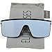 Oversized Flat Top Square VINTAGE RETRO SHIELD VISOR Style Aviator SUNGLASSES (Silver Mirror)