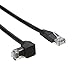 CableCreation CAT6 Ethernet Patch Cable RJ45 LAN Cable Gigabit Network Cord 90 Degree Upward Angled,Bandwidth up to 250MHz 1Gbps for PC, Router, Modem, Printer, Xbox, PS4, PS3-3.3 Feet,Black