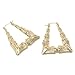 GemGem Jewelry Gold Tone Triangle Hollow Casting Hip Hop Statement Bamboo Pincatch Earrings for women (2 inches, Gold Tone)