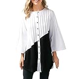 Sunhusing Fashion Womens Casual Button Patchwork