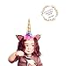 Unicorn Headband 4 Pack Shining Gold Glitter Headbands for Party Decoration + Free Hair Clips