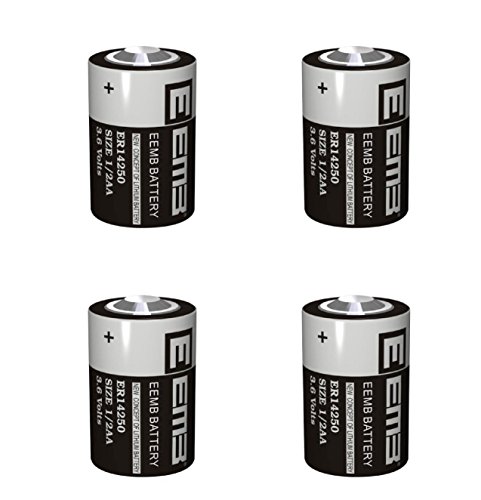3.6 Volts Professional Lithium Batteries 1/2 AA - ER14250 (1200 mAh - Not Rechargeable - 4 pieces) - EEMB