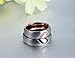 His or Hers (Priced Separate) Korean Style Titanium Stainless Steel Couple Heart in Love Wedding Bands Set Ring with Cubic Zirconia Stone-JCR051