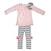 Lisli New Kids Girls Bow Striped Leggings Suit Long Sleeve Shirts Tops Sets Two-piece Suit (6-7Y(140))