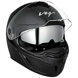 Vega Ryker D/V Full Face Helmet (Dull Black, M (58 cm))