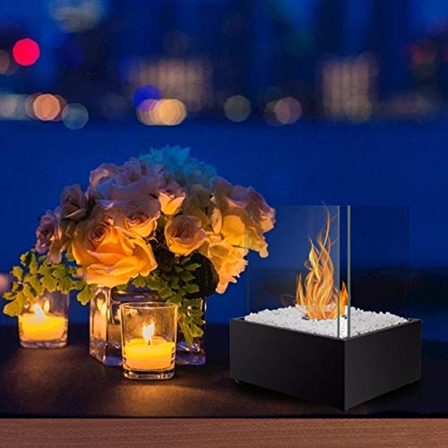 BRIAN & DANY Ventless Cube XL Tabletop Fireplace Smokeless Clean Indoor Outdoor Fire Pit