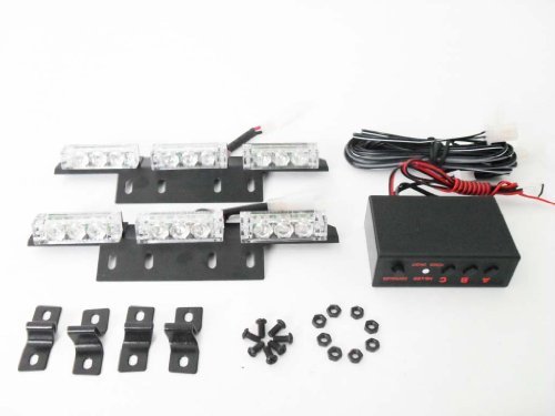 18 LED Vehicle Strobe Flash Lights/Lightbars for Deck Dash Grille Red
