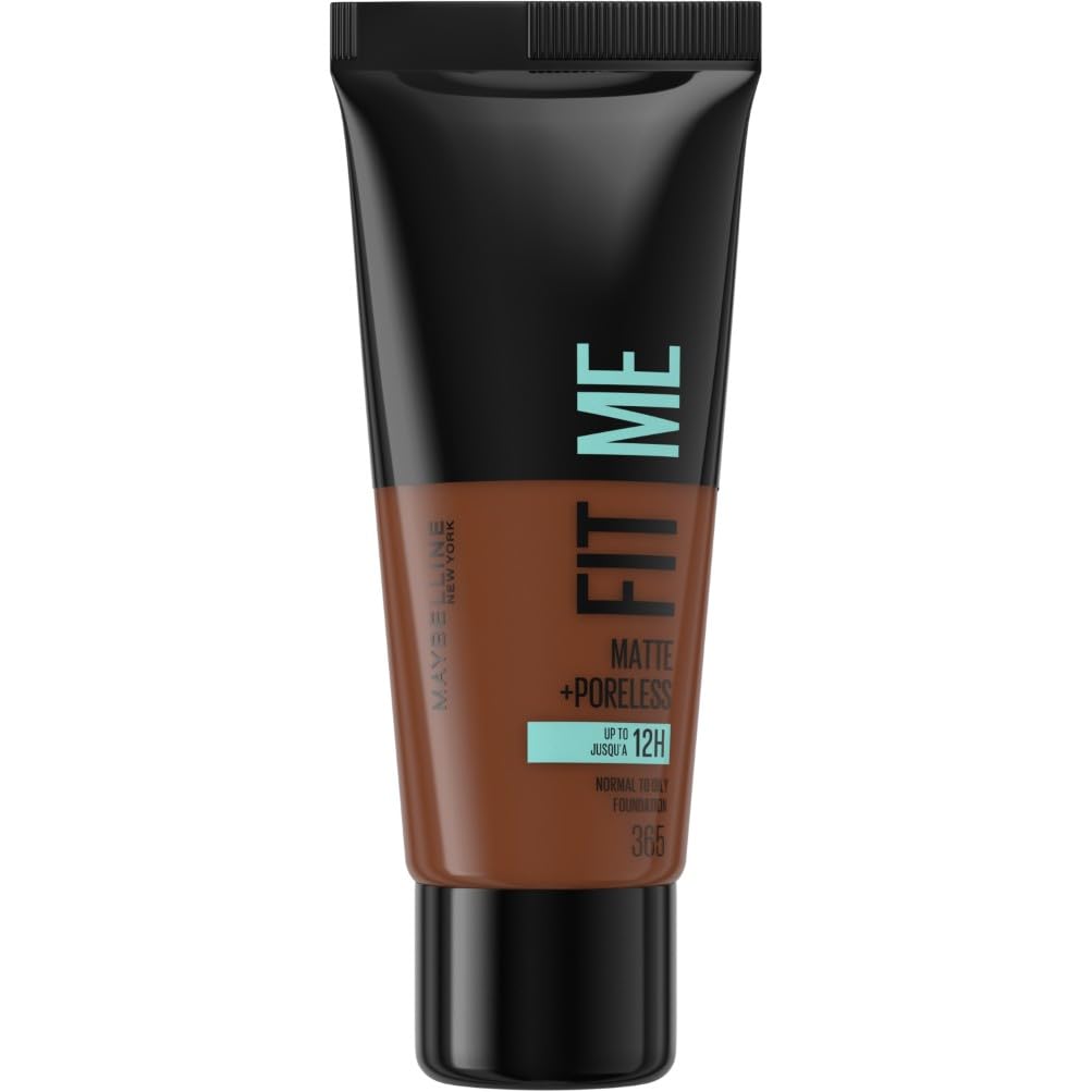 Maybelline Fit Me Foundation, Lightweight Medium Coverage, Blendable With a Matte and Poreless Natural Finish, For Normal to Oily Skin, Shade: 365 Espresso, 30ml — image 1