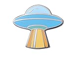 Last Valentine UFO Enamel Pin Nickel Plated Color Blue Lapel Pin