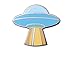 Last Valentine UFO Enamel Pin Nickel Plated Color Blue Lapel Pin