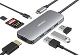 7 IN 1 USB C Hub Adapter for MacBook Pro 2019/2018/2017, MacBook Air 2018/2019 and More with 4K HDMI,3 USB 3.0 Ports, 100W Power Delivery and SD Micro SD Card Reader