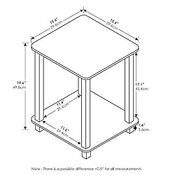 Furinno Simplistic Set of 2 End Table, Espresso/Black