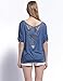 Foooxmart Women Slim Fit Stretchy Off Shoulder Short Long Sleeve Blouse Tops T Shirt,with a Choker Necklace (A05, X-Large)