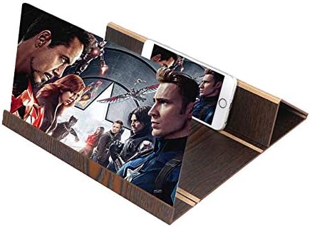 OGOUGUAN 12 Inches Screen Magnifier 3D Smart Mobile Phone Movies Amplifier Original Wood Grain HD Movie Video Amplifier for All Smartphones (Black)