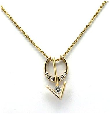 Sale Anchor REAL diamonds 14K Yellow Gold pendant necklace (0.25Ct HIColor SIClarity) #29