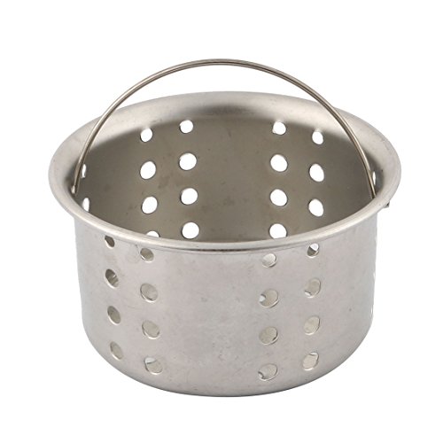 uxcell Stainless Steel Kitchen Bathroom Sink Drain Strainer Filter Screen Silver Tone