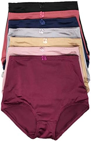Peachy Panty Lingerie Women's 6 Pack Various Style of Comfortable Smooth Soft Nylon Panties