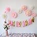 Mybbshower Pink White Paper Flower 9 pcs (11''-7'' Assorted) Girls Birthday Baby Shower Centerpiece Home Living Room Decoration Garden Outdoor Party Backdrop