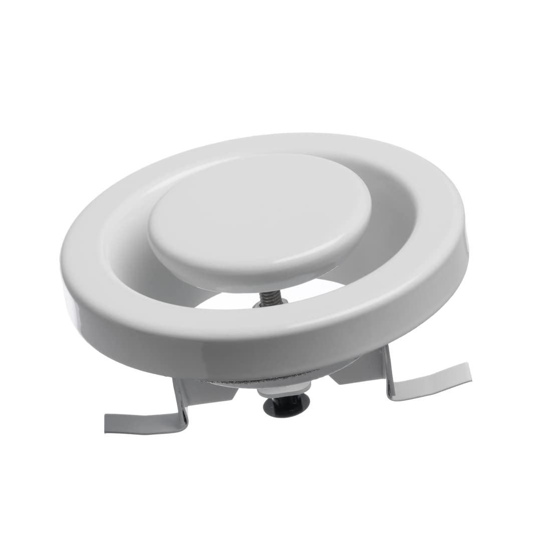 EUROPLAST Ø 80mm / 3'' Adjustable Diffuser - Air Exhaust Valve - Ventilation Ducting Cover - Metal - White