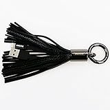 Remax Cute Portable Cable USB Cable Tassels Keychain Gift Compatible with Cell Phone X 8 8Plus 7 7 Plus 6S 6 Tablet mini Air (Tassels/Black)