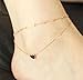 choice of all Gold Anklet Bracelet for Women Heart Ankle Chain Foot Jewelry (D:gold 2 layer)