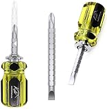 Stubby Screwdriver 2 SETS By Kutir - ADJUSTABLE LENGTH and REVERSIBLE DUAL END, Slotted and Phillips Magnetic Tip - EASY TO USE Compact, Portable, POCKET SIZE Small Tool - Short Craftsman Nut Driver