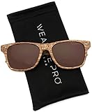 Faux Wood Reflective Revo Color Lens Horn Rimmed Sunglasses (Light Wood Print, 51)