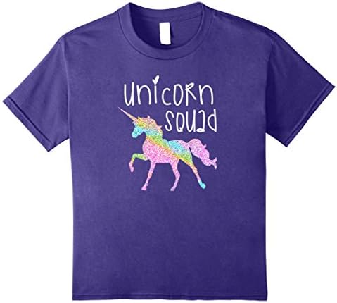Kids Unicorn Squad Sparkly Rainbow T Shirt 12 Purple