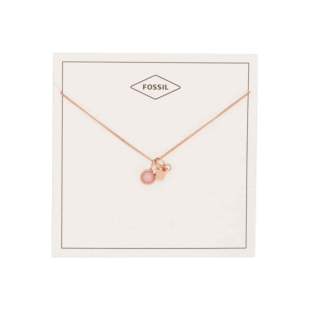 FOSSIL Necklace for Women, Rose-gold tone stainless steel necklace