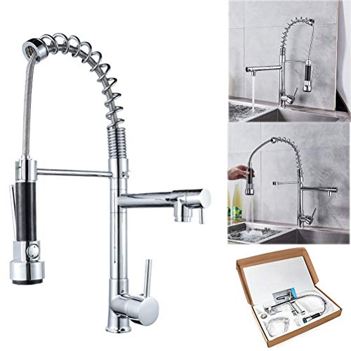 WYYSYNXB Kitchen Sink Tap Pull Out Sprayer Mixer Taps Pull-Out 360° Swivel Kitchen Mixer Tap Brass Fitting Pull Down Single Lever Basin Kitchen Faucet