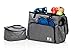 CoziPet Pet Travel Bag Tote for Dog or Cat with 2 Food Carriers and 2 Collapsible Bowls (Gray)