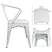 Furmax Metal Dining Chair Tolix Style Indoor Outdoor Use Stackable Chic Dining Bistro Cafe Side Metal Chairs (White)