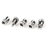 uxcell 5 Pcs 5.5mmx2.1mm DC Power Jack Socket Female Panel Mount Connector